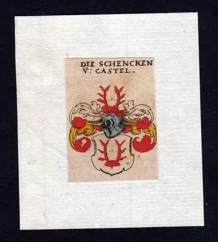 h Schencken Castel Wappen coat of arms heraldry Heraldik Kupferstich