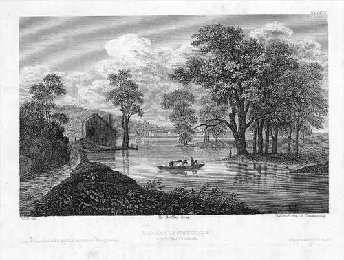 Albany New York America Original  engraving view