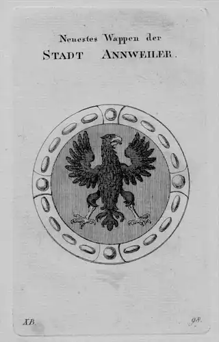 Stadt Annweiler Wappen Adel coat of arms heraldry Heraldik Kupferstich