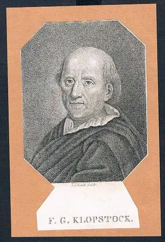 Friedrich Gottlieb Klopstock Kupferstich Portrait engraving