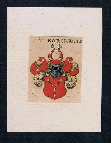 . von Korckwitz Wappen coat of arms heraldry Heraldik Kupferstich