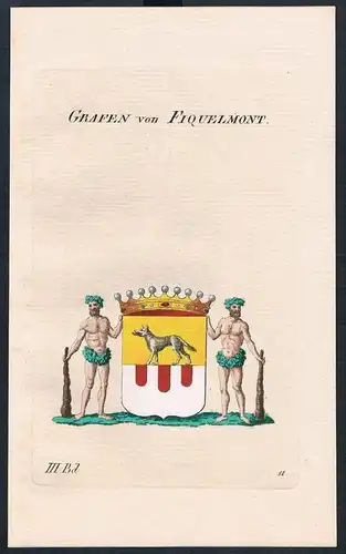 Grafen von Fiquelmont Wappen Kupferstich Genealogie Heraldik crest
