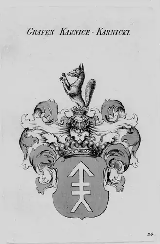 Karnice Karnicki Wappen Adel coat of arms heraldry Heraldik Kupferstich