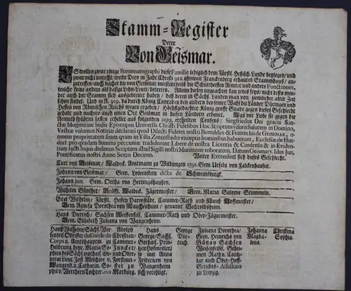 Geismar Ahnentafel Stammbaum Genealogie Wappen family tree coat of arms