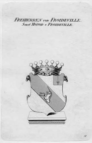 Froideville Wappen Adel coat of arms heraldry Heraldik crest Kupferstich