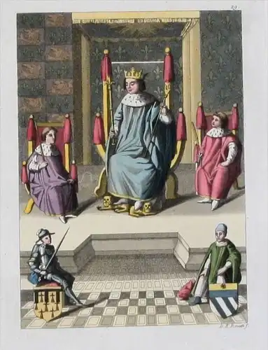 Karl VII Frankreich Charles VII de France Aquatint aquatint