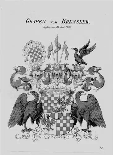 Bressler Wappen Adel coat of arms heraldry Heraldik crest Kupferstich