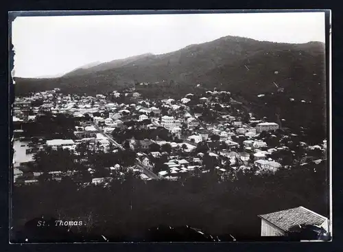 - Saint Thomas city view Caribbean original photo albumin albumen vintage