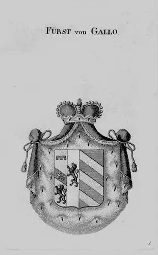 Gallo Wappen Adel coat of arms heraldry Heraldik crest Kupferstich