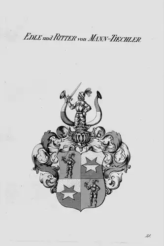 Mann Tiechler Wappen Adel coat of arms heraldry Heraldik crest Kupferstich