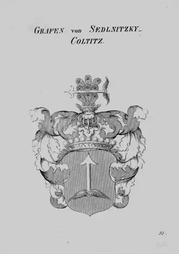 Sedlnitzky Coltitz Wappen Adel coat of arms heraldry Heraldik Kupferstich
