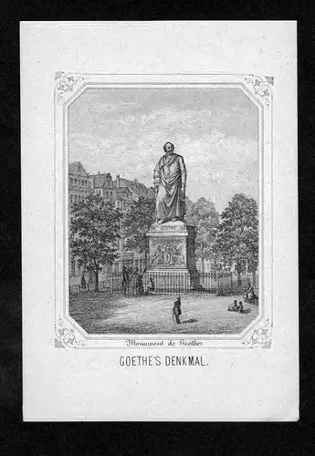 Frankfurt/Main Goethe-Denkmal Lithographie