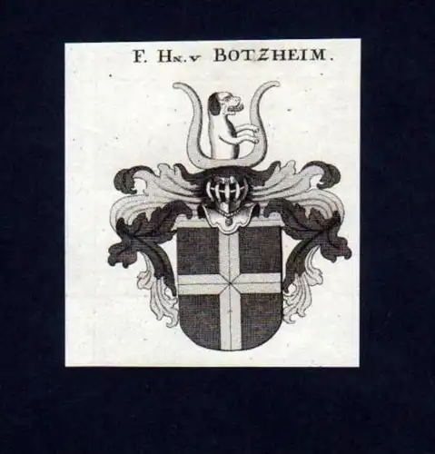 Freiherren v. Botzheim Kupferstich Wappen
