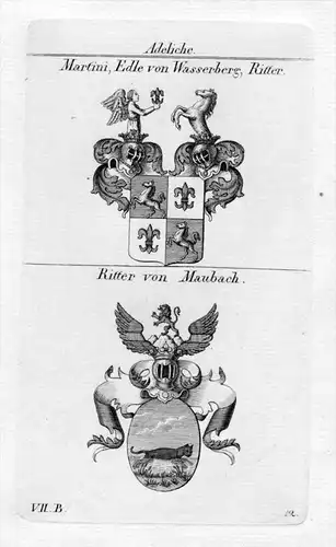 Martini Wasserberg Maubach Wappen coat of arms Heraldik heraldry Kupferstich