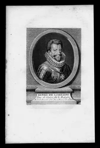 Henri de Guise Herzog von Guise France Frankreich Kupferstich Portrait