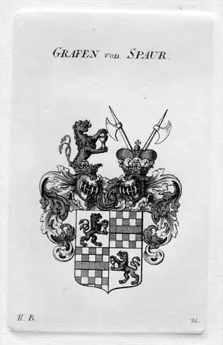 von Spaur Spauer Wappen Adel coat of arms heraldry Heraldik Kupferstich