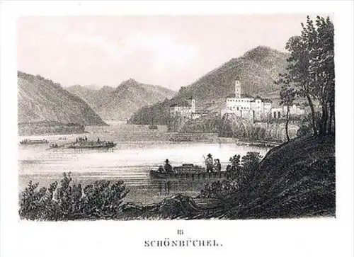 Schönbüchel - Schloss Schönbühel-Aggsbach bei Melk Niederösterreich Österreich Lithographie