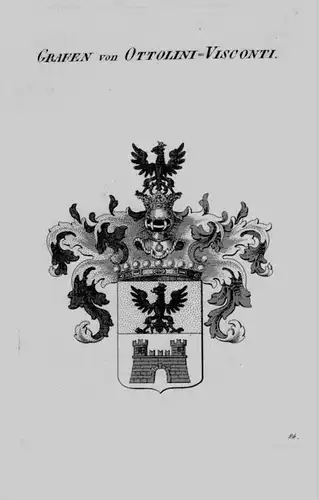 Ottolini Visconti Wappen Adel coat of arms heraldry Heraldik Kupferstich