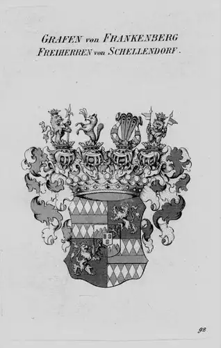 Frankenberg Wappen Adel coat of arms heraldry Heraldik crest Kupferstich