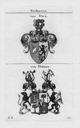 Diez Dittmer Wappen Adel coat of arms heraldry Heraldik crest Kupferstich