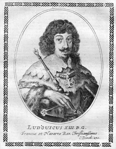 Ludwig XIII - König von Frankreich und Navarra (1601 - 1643) Kupferstich Portrait