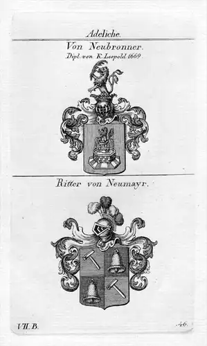 Neubronner Neumayr Wappen coat of arms Heraldik heraldry Kupferstich