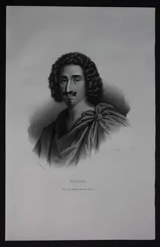 Jean Louis Guez de Balzac Lithographie Portrait Folio