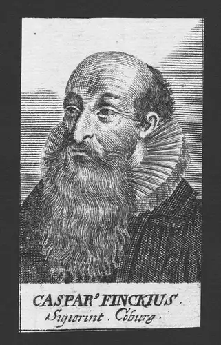 Kaspar Finck Theologe Professor Marburg Coburg Kupferstich Portrait