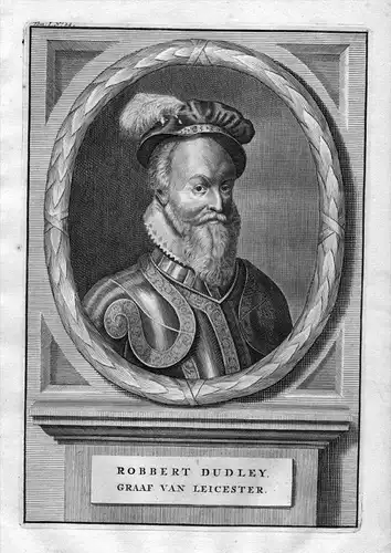 Robert Dudley 1. Earl of Leicester engraving Kupferstich Portrait