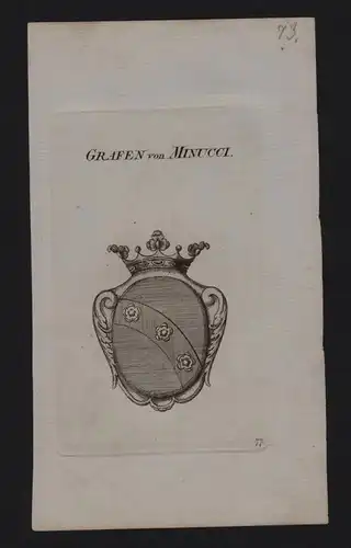 - Grafen von Minucci Wappen coat of arms Genealogie Heraldik Kupferstich
