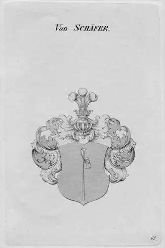 Schäfer Wappen Adel coat of arms heraldry Heraldik Kupferstich