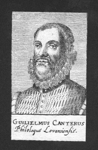 Willem Canter Philologe Löwen Holland Niederlande Kupferstich Portrait
