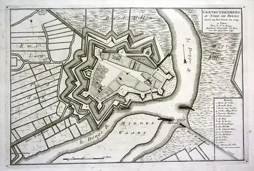 Gertuydenberg au nord de Breda leve sur les Lieux en 1741 - Geertruidenberg Noord Brabant Holland gravure map