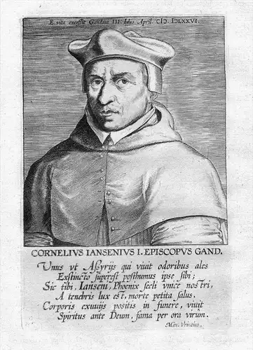 Cornelius Janssen Bishop of Gent Portrait Kupferstich gravure