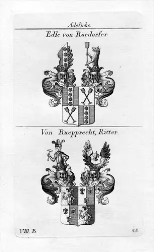 Ruedorfer Ruedorffer / Ruepprecht - Wappen Adel coat of arms heraldry Heraldik Kupferstich