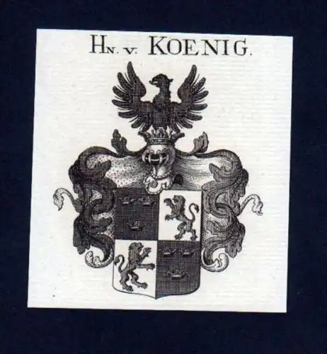 Herren v. Koenig Heraldik Kupferstich Wappen Heraldik coat of arms