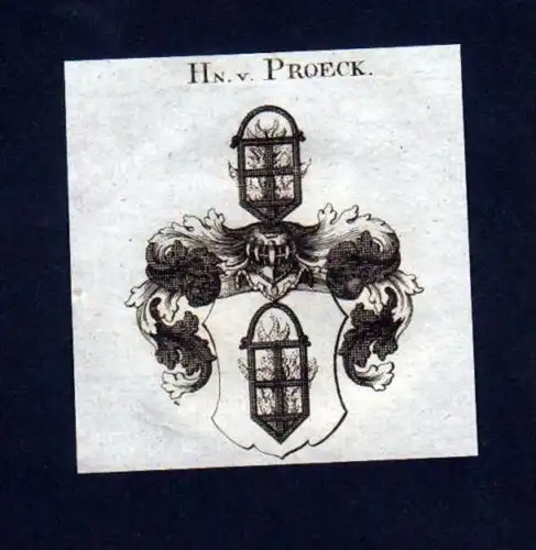 Herren v. Proeck Pröck Heraldik Kupferstich Wappen