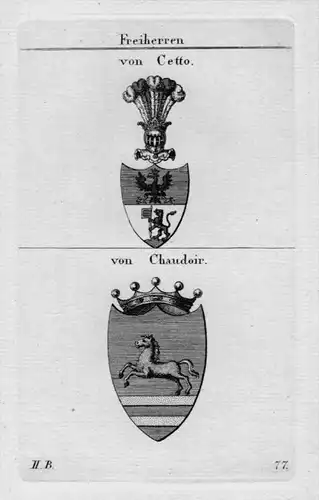 Cetto Chaudoir Wappen Adel coat of arms heraldry Heraldik Kupferstich