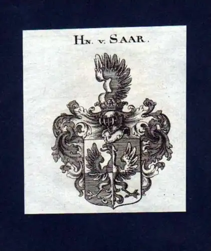 Herren v. Saar Heraldik Kupferstich Wappen