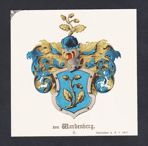. von Wardenberg Wappen Heraldik coat of arms heraldry Litho