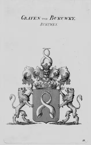 Bukuwky Wappen Adel coat of arms heraldry Heraldik crest Kupferstich