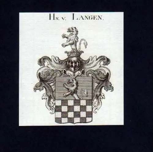 Herren v. Langen Heraldik Kupferstich Wappen