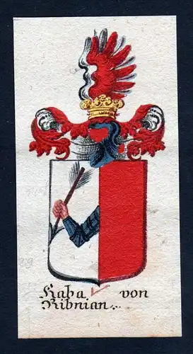 h. Kaba von Ribnian Rybnany Gaba Böhmen Wappen coat of arms Manuskript