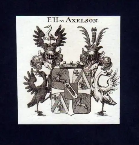 Freiherren v. Axelson Kupferstich Wappen