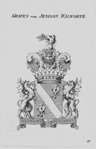 Jenison Walworth Wappen Adel coat of arms heraldry Heraldik Kupferstich