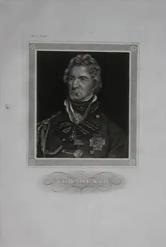 Sir Thomas Munro Generalmajor England engraving  Portrait