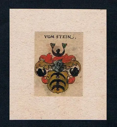 . - vom Stein Wappen Adel coat of arms heraldry Heraldik Kupferstich