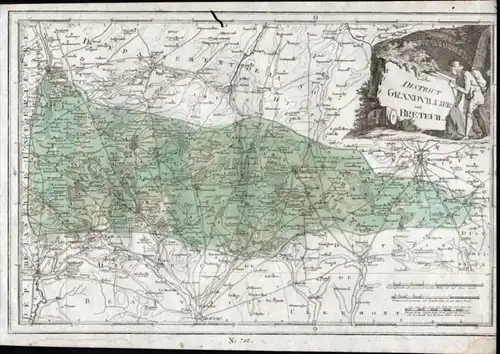 Der District Grandvilliers und Breteuil - Grandvilliers Breteuil Montdidier Hardivillers - carte gravure map K