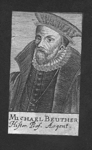 Michael Beuther Historiker Professor Jurist lawyer Kupferstich Portrait
