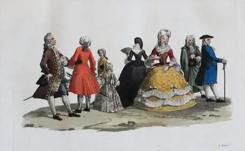 Italia Italy costumes 18. Jahrhundert Aquatinta acquaforte veduta